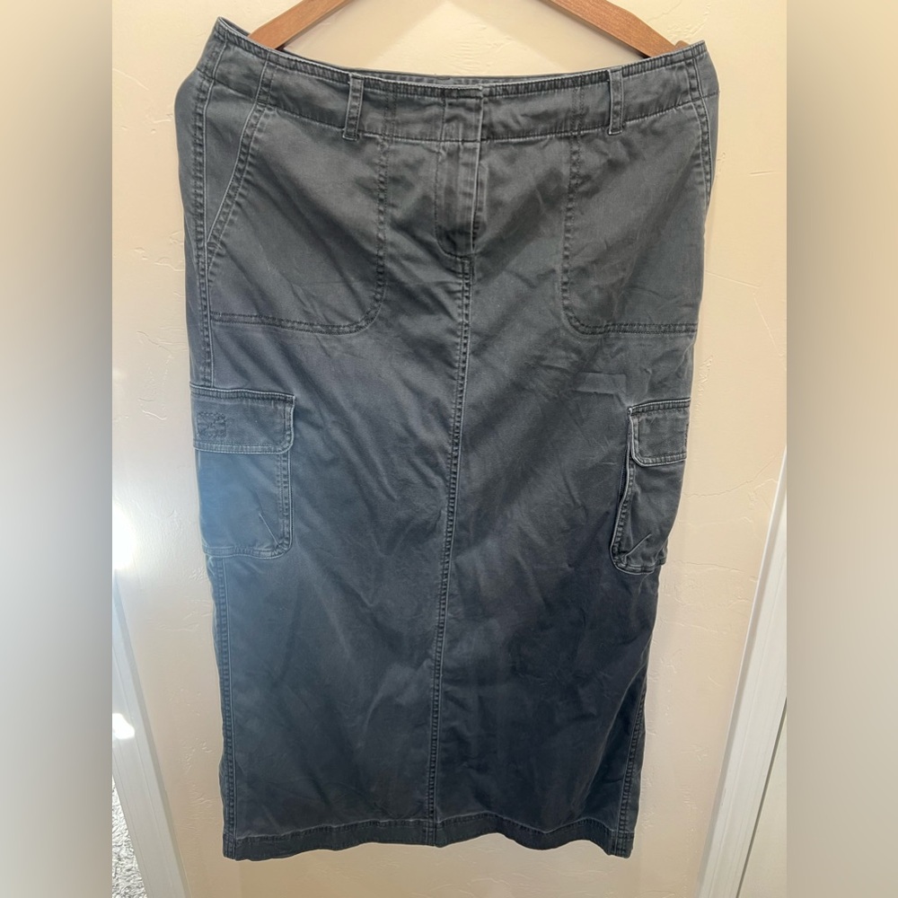 J Jill stretch gray cargo maxi skirt